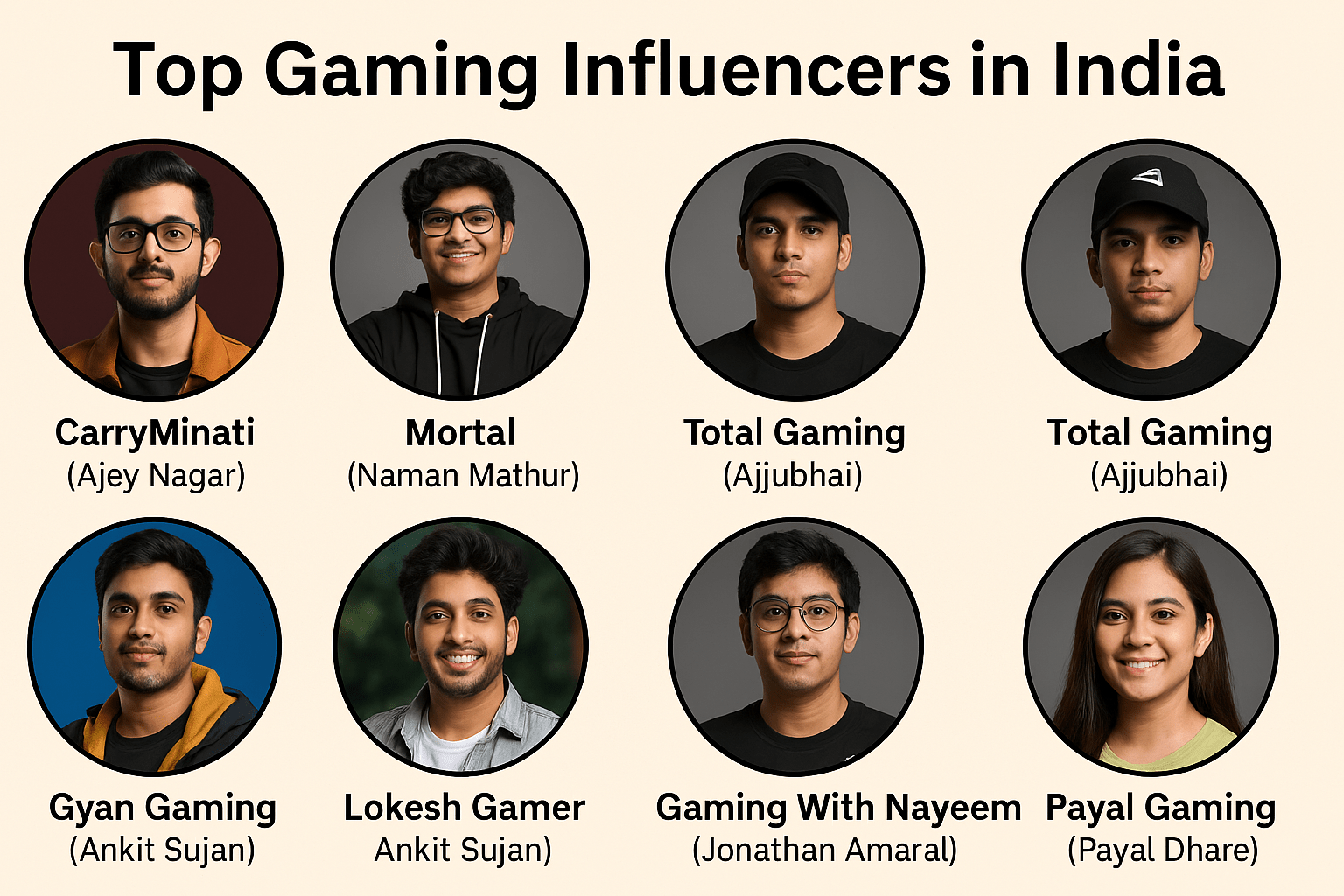  Indian gamers, top gaming influencers India, YouTube gamers India, Instagram gaming influencers, gaming YouTubers India, best streamers India, mobile gamers India, gaming content creators India
