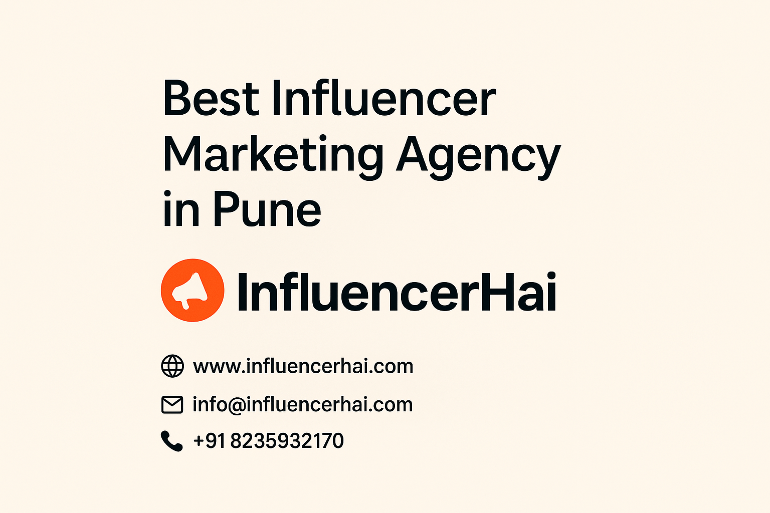 he best influencer marketing agency in Pune, with website, email, and contact number