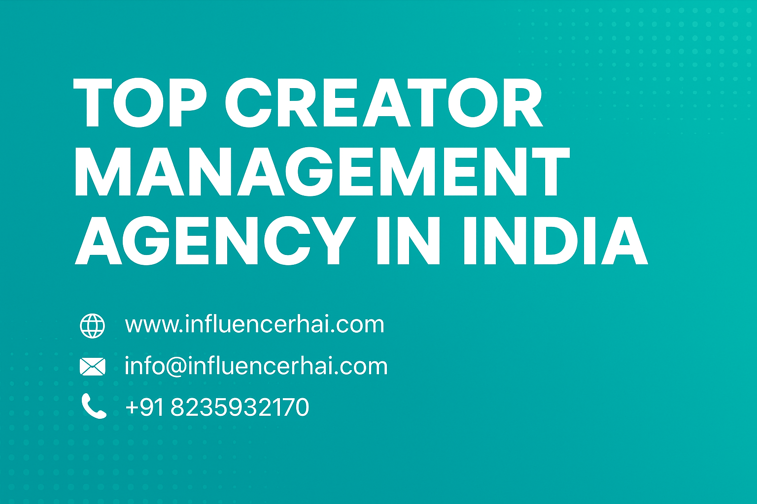 creator management agency, top influencer agency India, InfluencerHai, content creator management India, talent management agency India, YouTuber agency India, influencer representation India