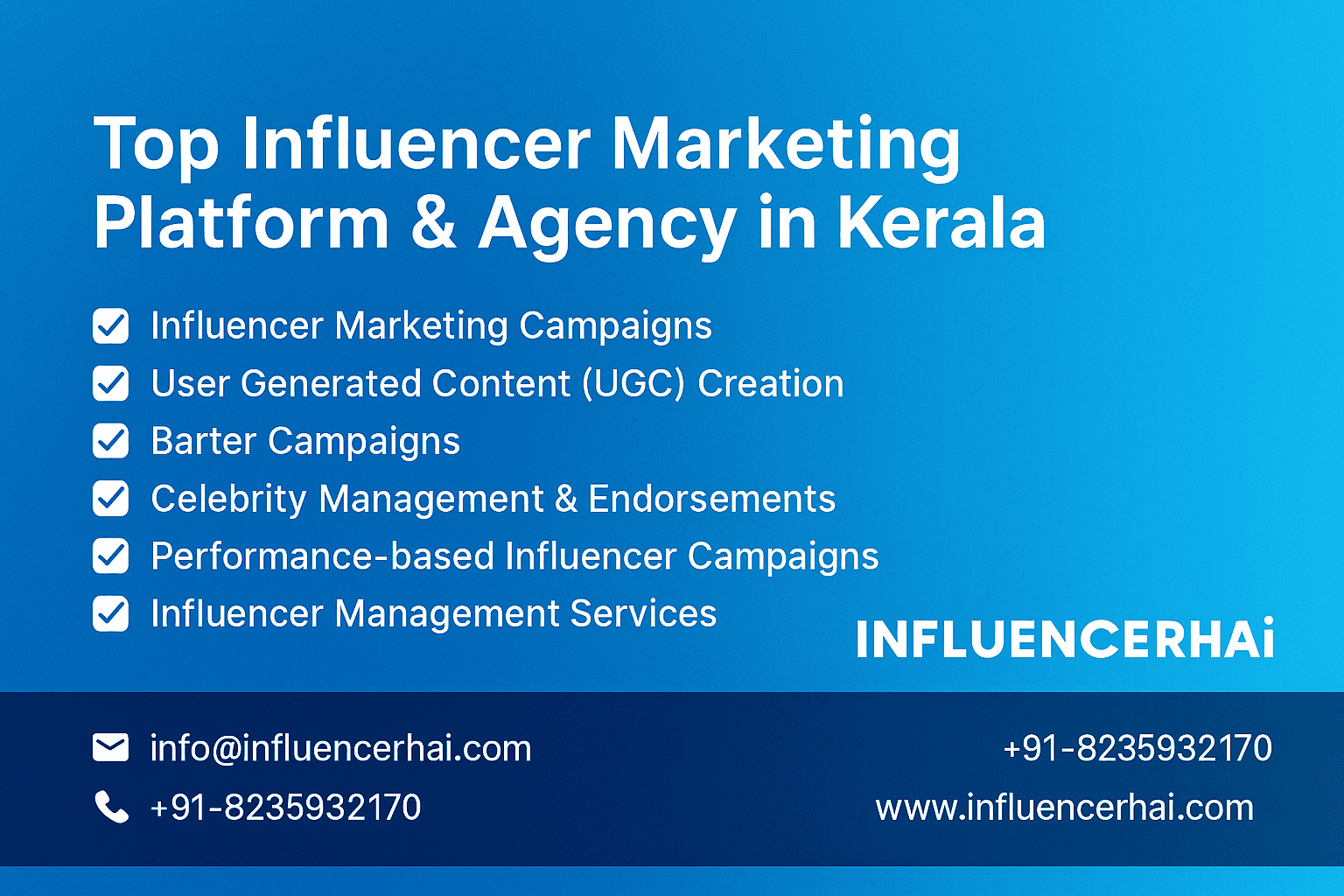 Top Influencer Marketing Platform & Agency in Kerala – InfluencerHai Services Banner